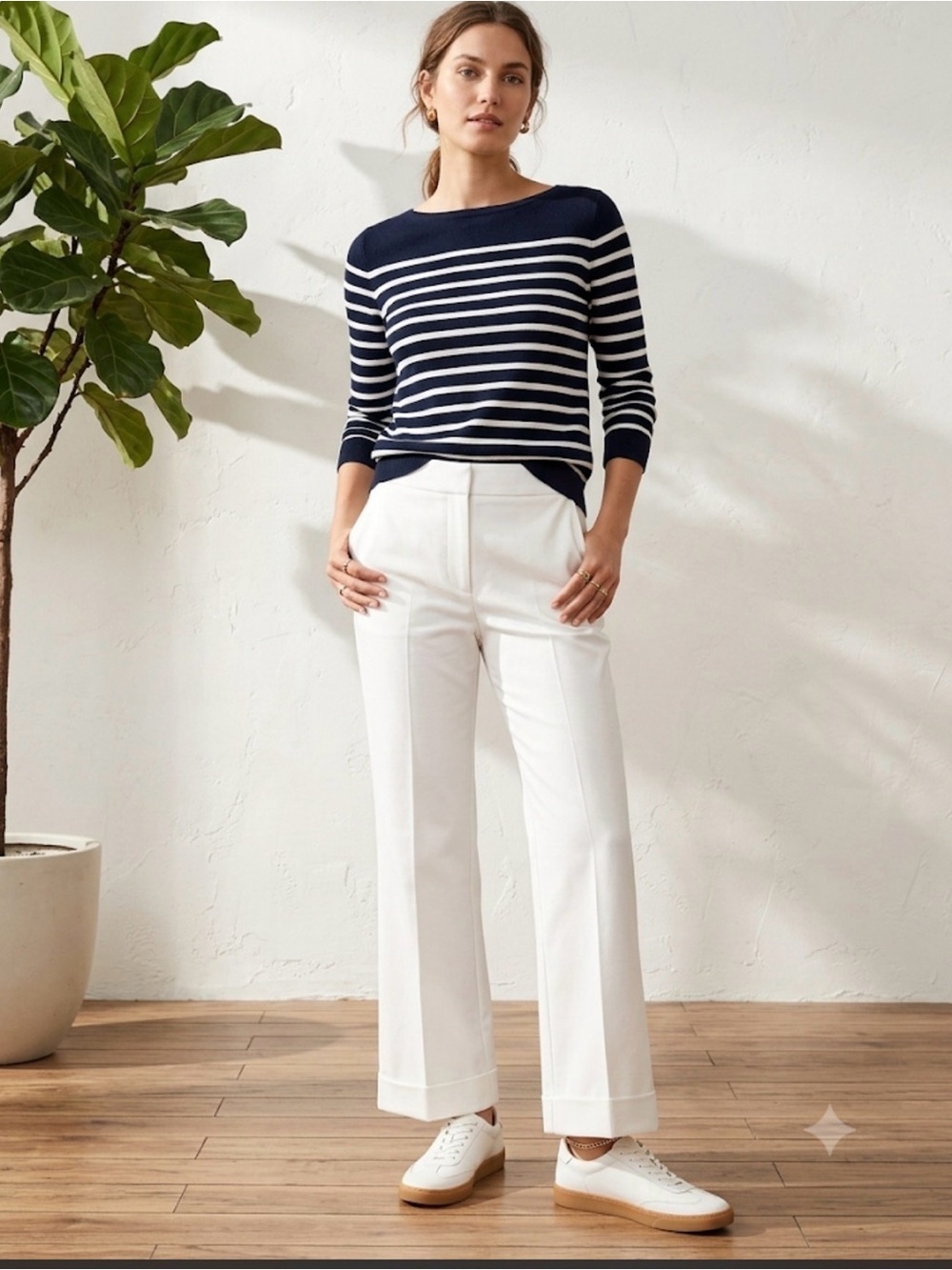 Spanx On-The-Go High Rise Kick Flare Pant White Costal Minimalist Medium